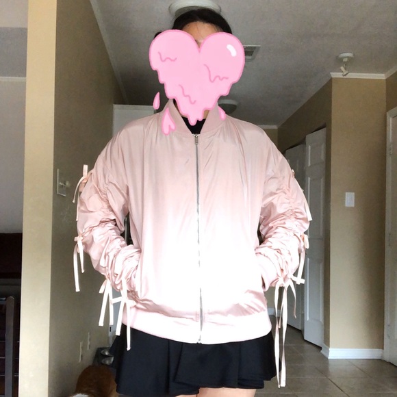 ❌SOLD❌ Ribbon Bomber Jacker 🎀 - Picture 2 of 4